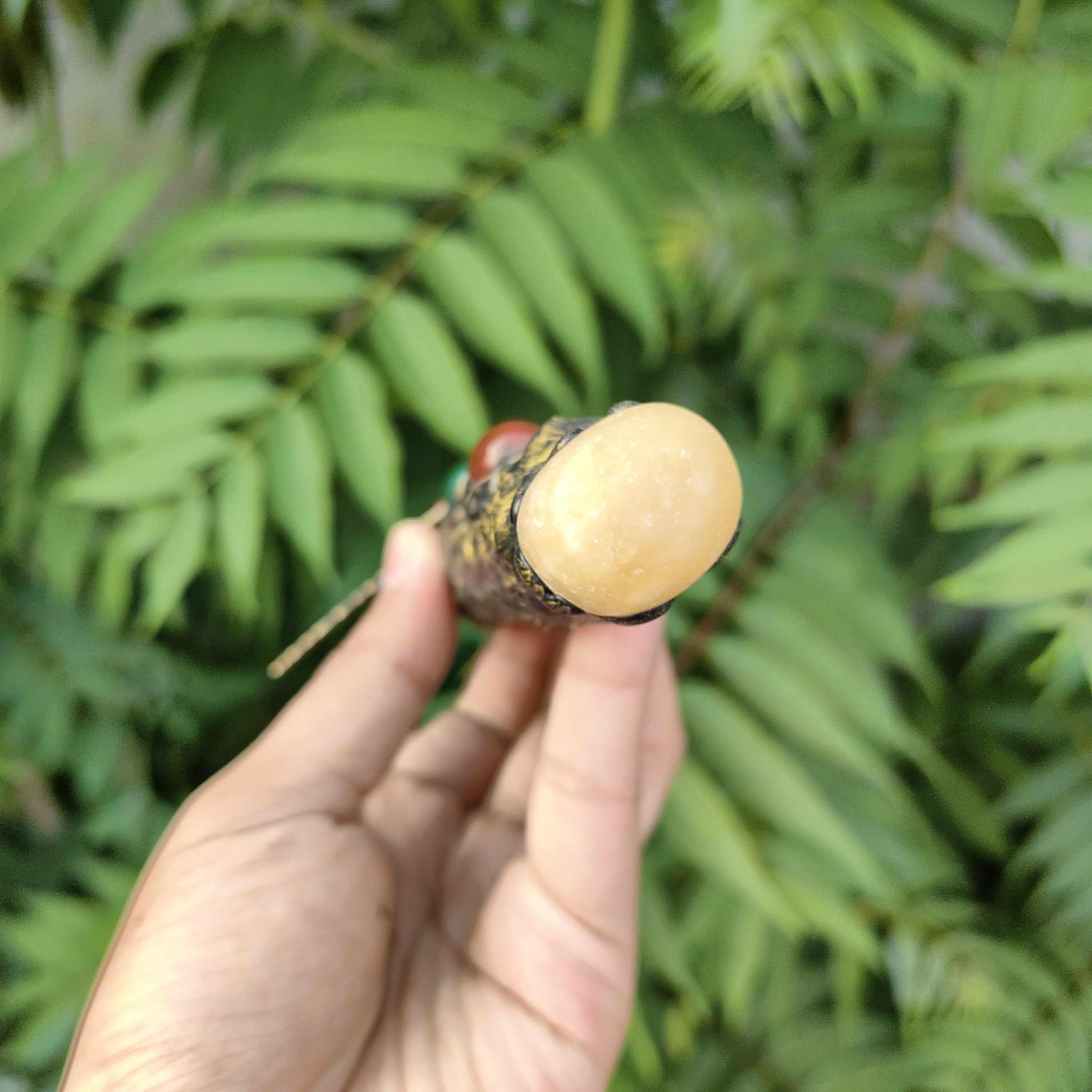 Handcrafted natural gemstone decor piece for space harmony