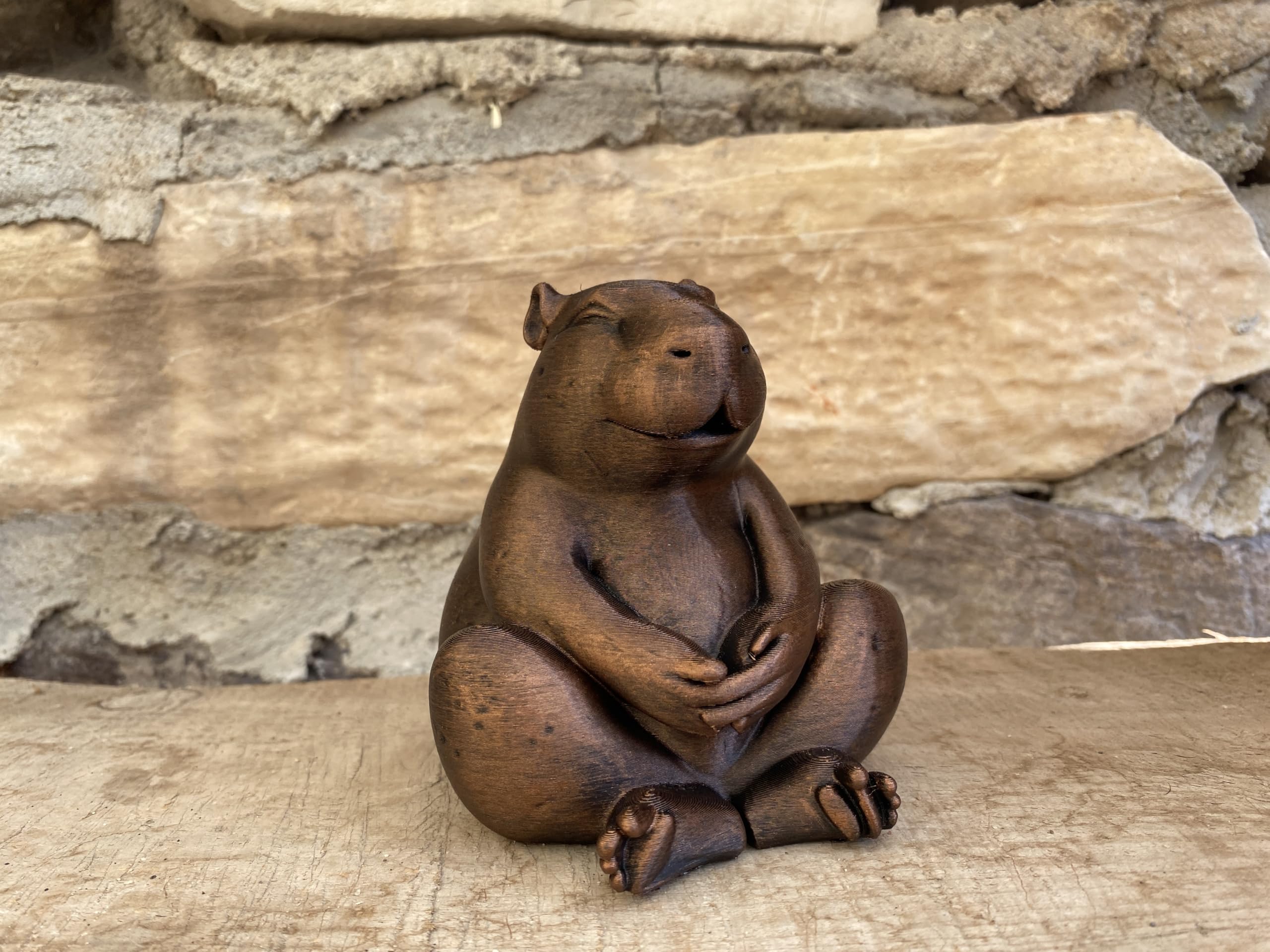 Meditation themed capybara art figurine