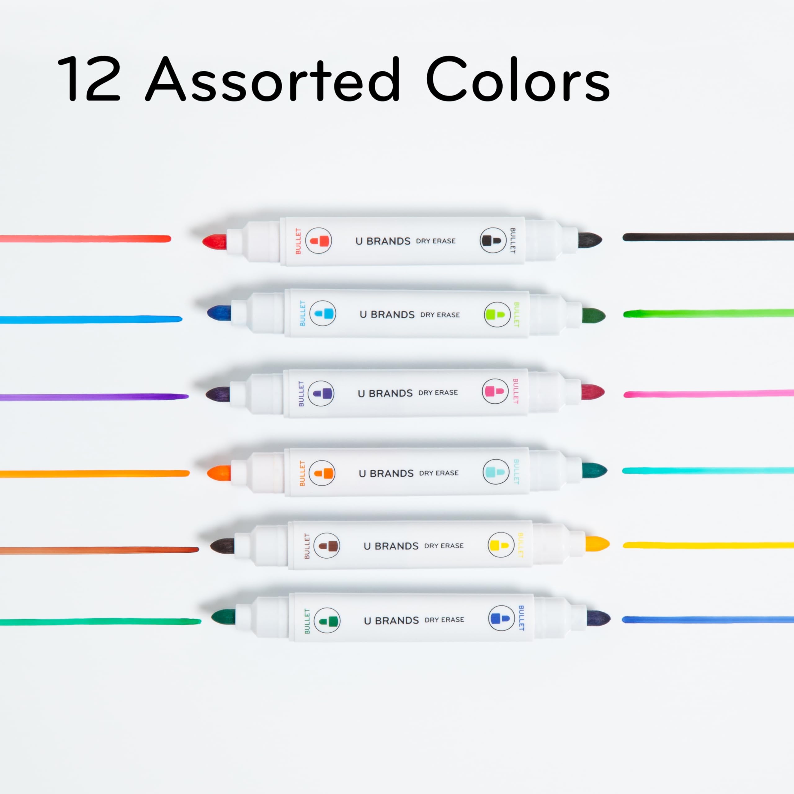 Medium bullet tip whiteboard markers low odor