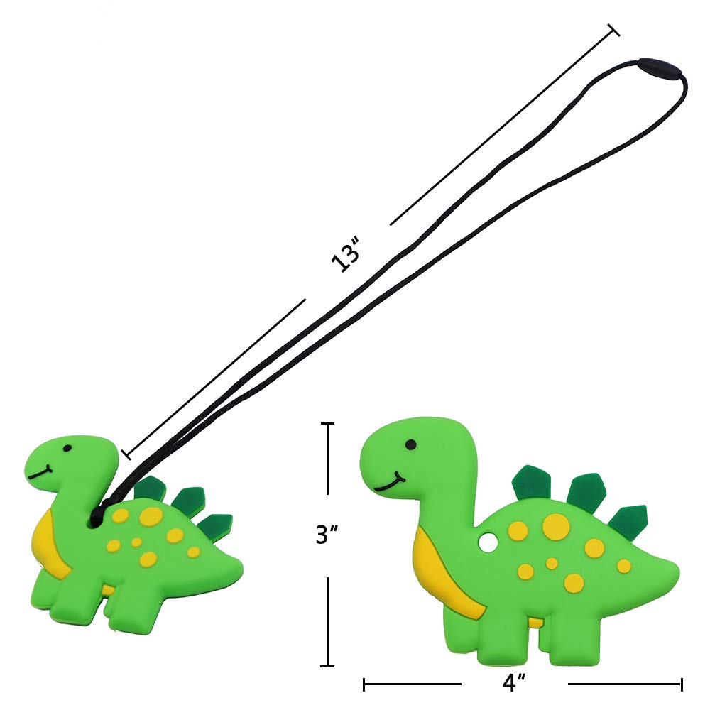 Dinosaur shaped chew necklace designed as sensory aid