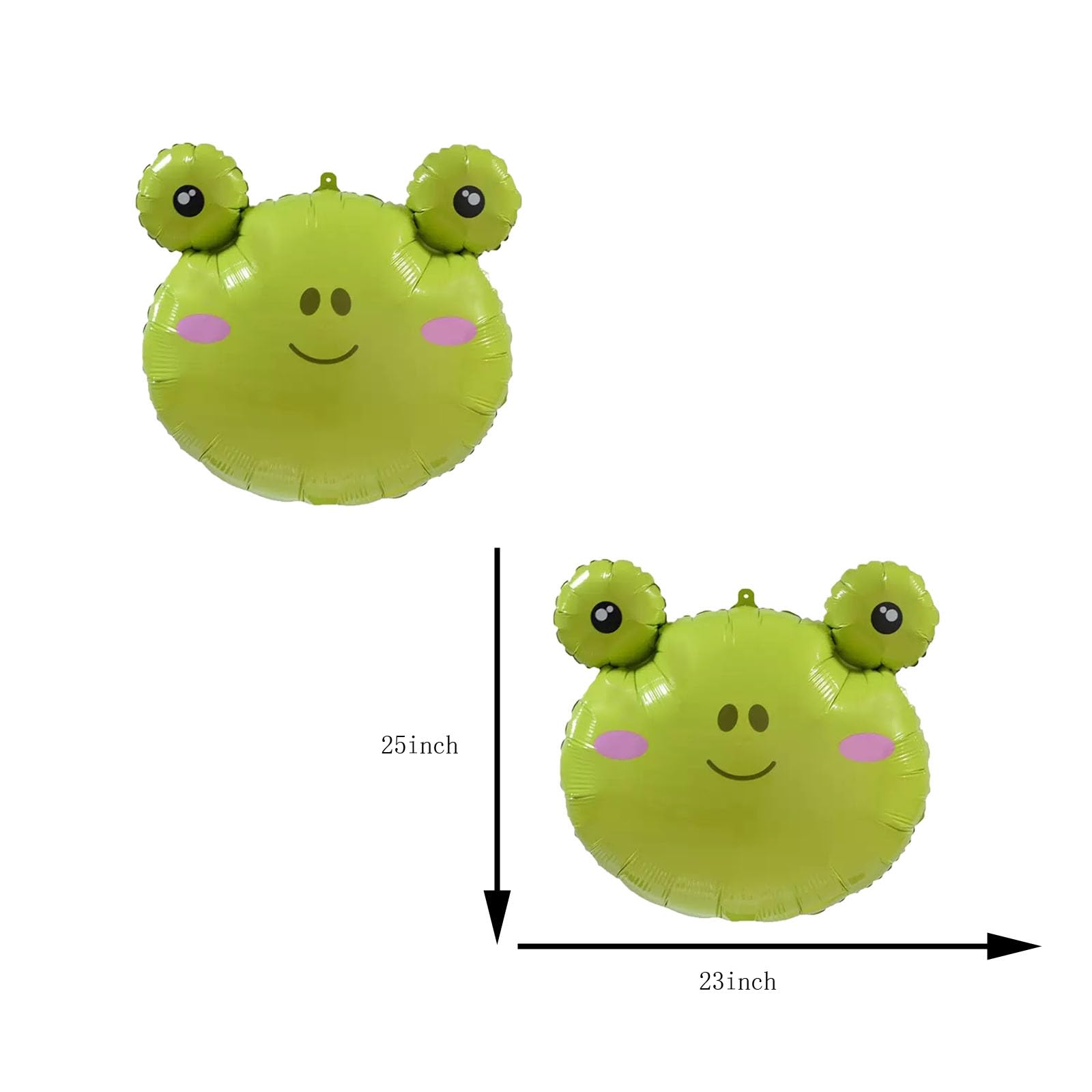 Medium green frog foil balloon for frog themed party