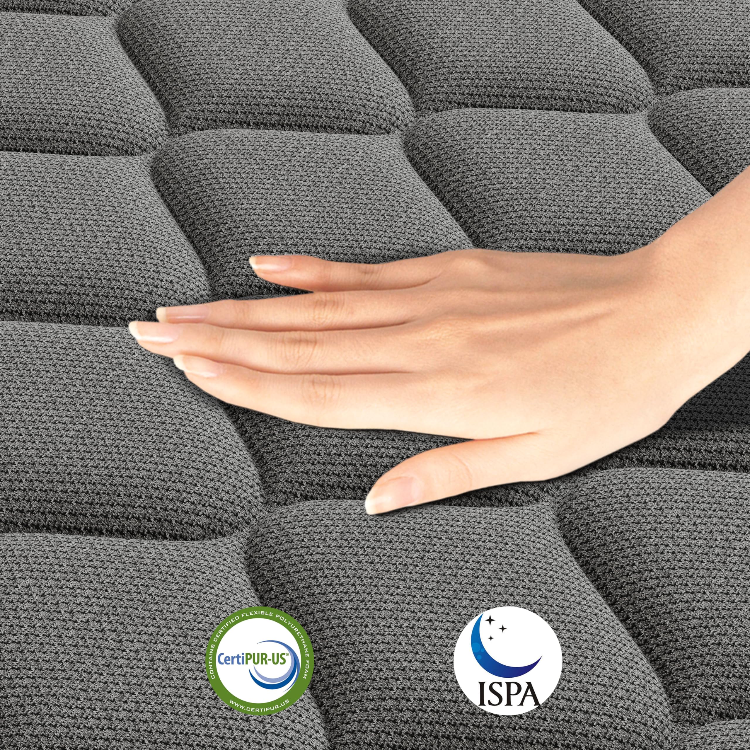CertiPUR US certified mattress with breathable rayon cover