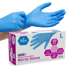 Medpride Medical Examination Nitrile Gloves large blue 200 count