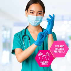 Nitrile exam gloves with beaded cuff design