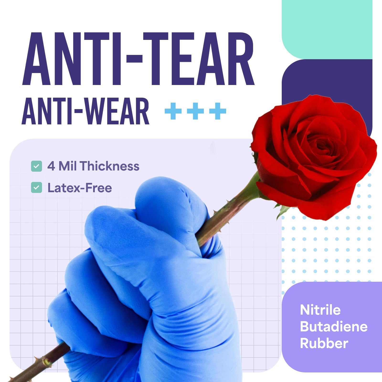 Medtecs nitrile gloves textured fingertips for exam use