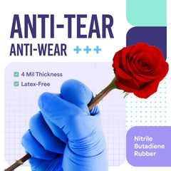 Medtecs nitrile gloves textured fingertips for exam use