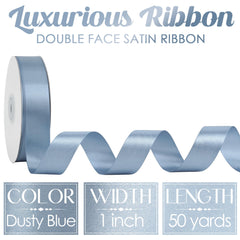 Dusty blue satin ribbon 1 inch wide 50 yards length