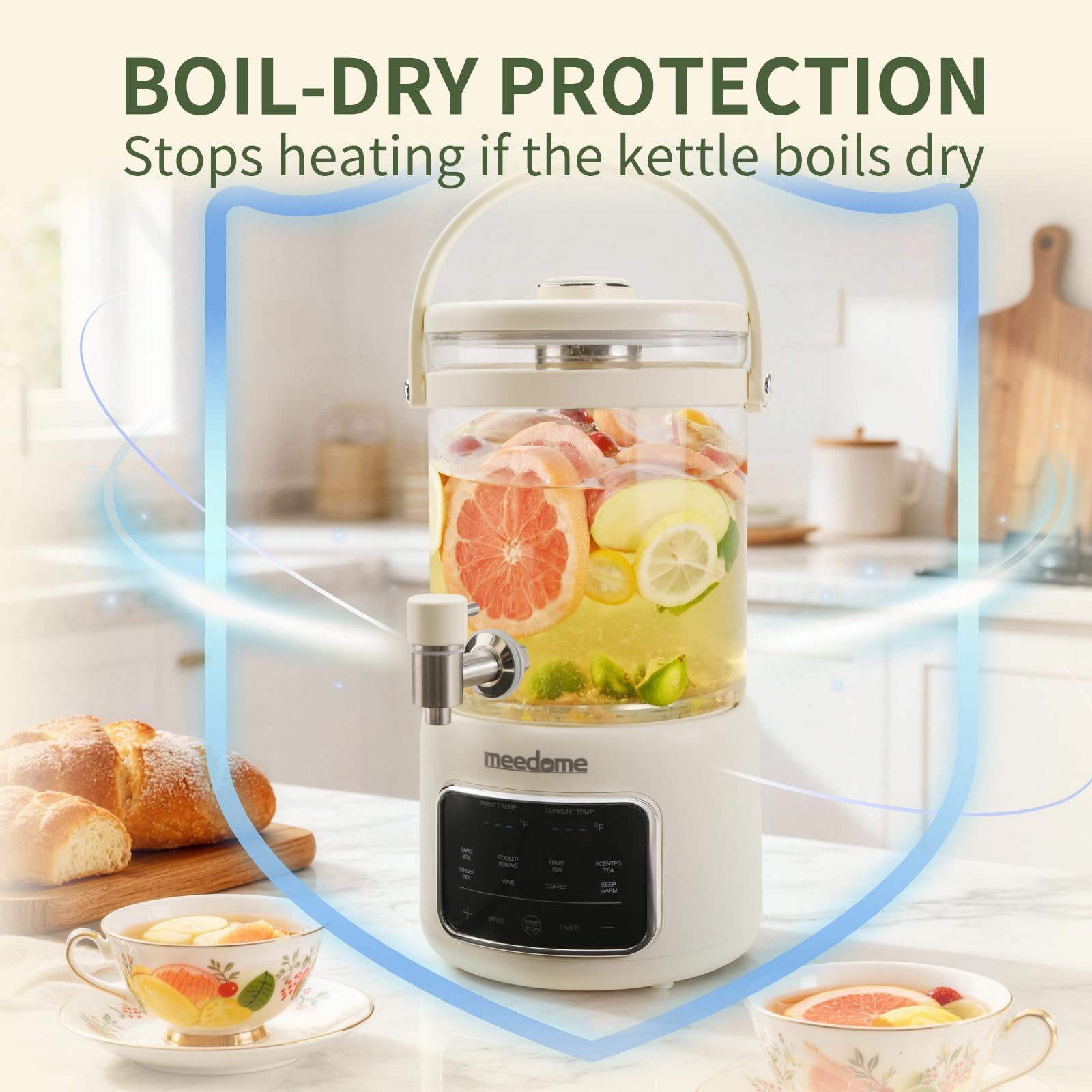 meedome beverage dispenser 3l with spigot pouring