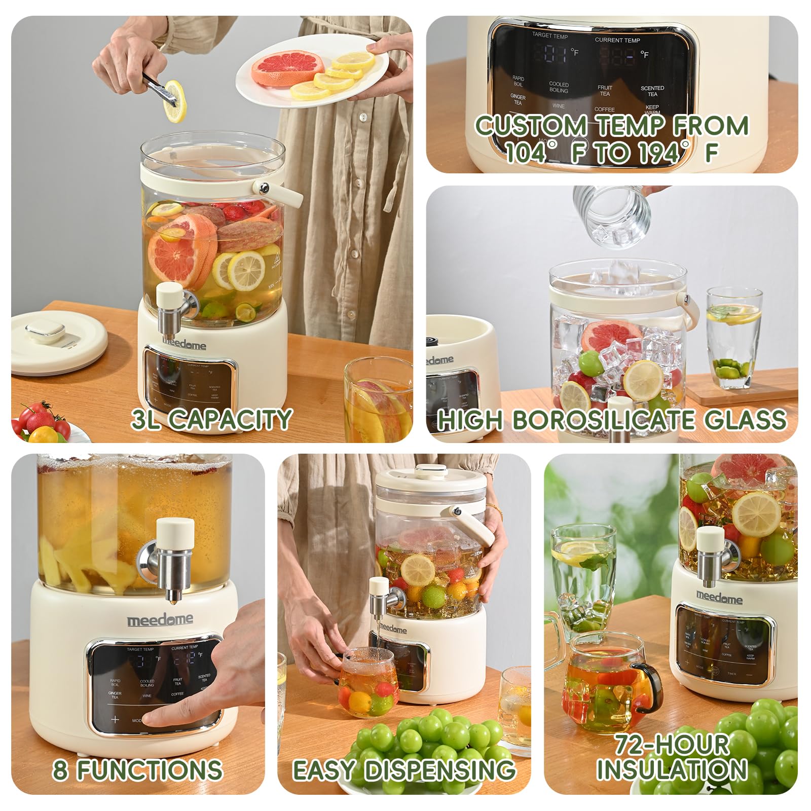 detachable dishwasher-safe parts of meedome 3l unit