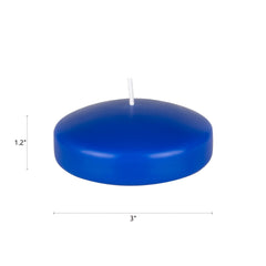 3 inch diameter dark blue floating disc candle by Mega Candles