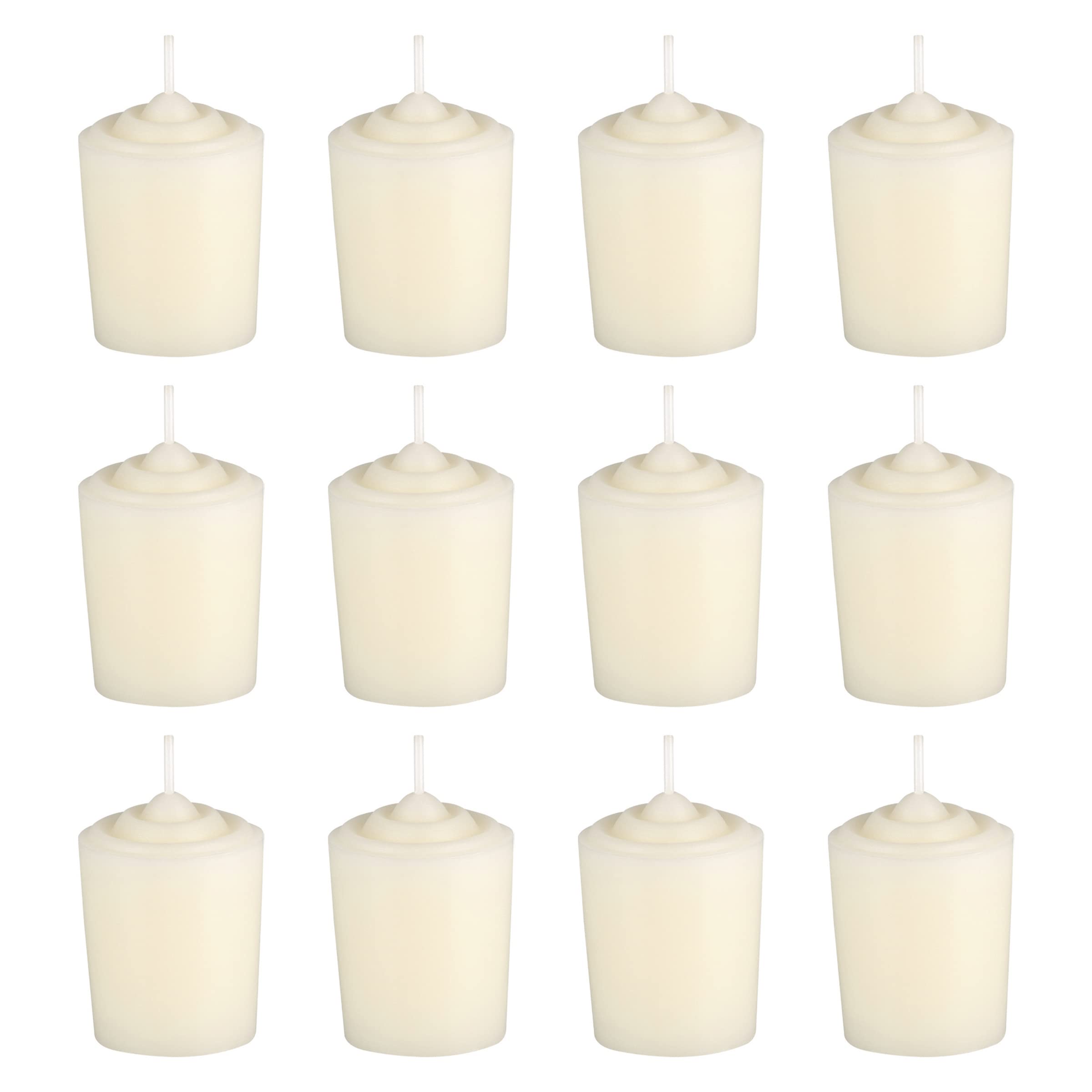 Mega Candles unscented ivory votive candles 12 piece pack