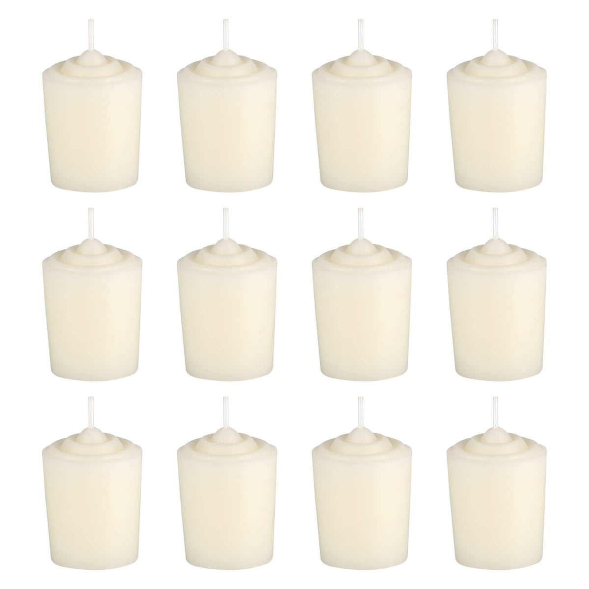 Mega Candles unscented ivory votive candles 12 piece pack