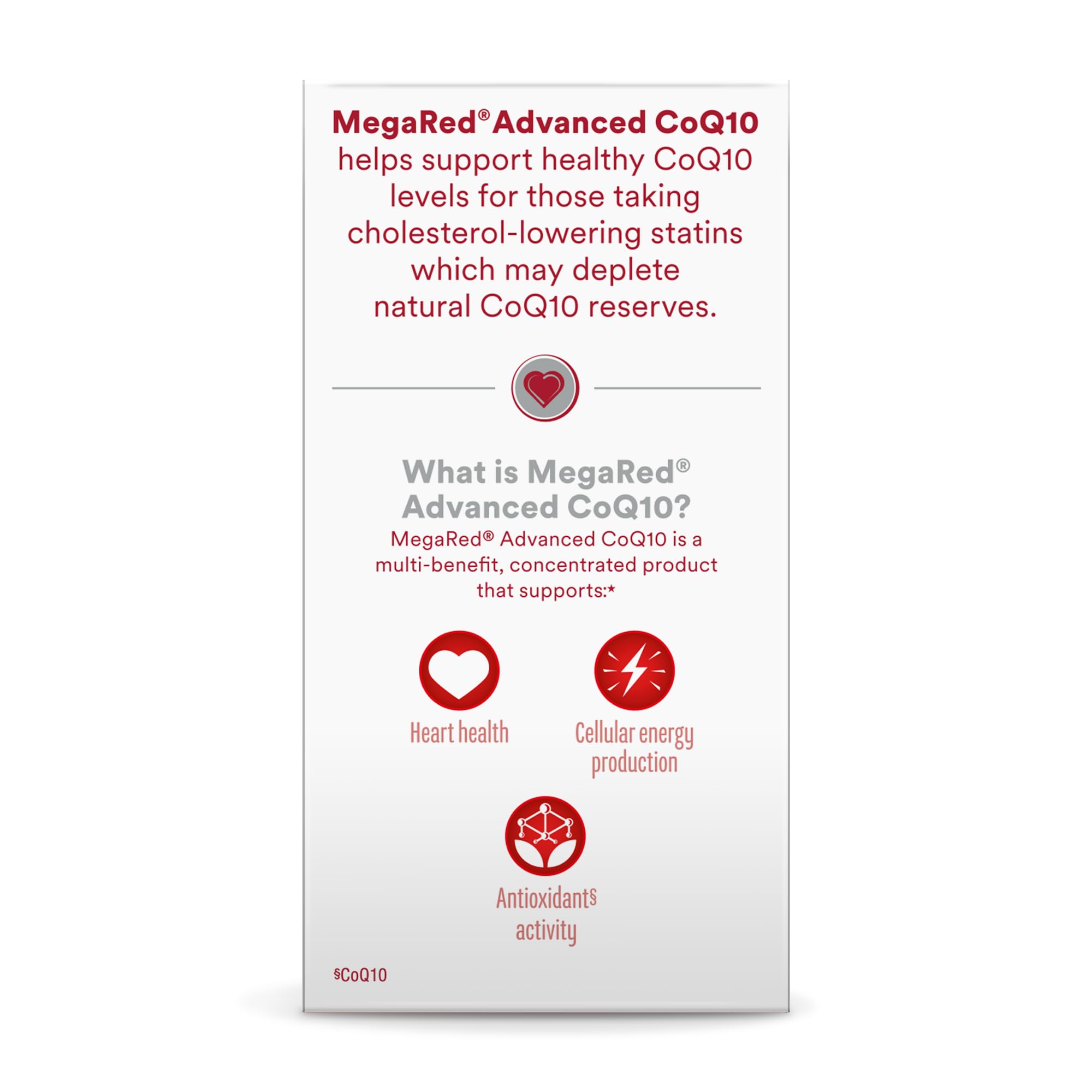 MegaRed coQ10 30ct package detail