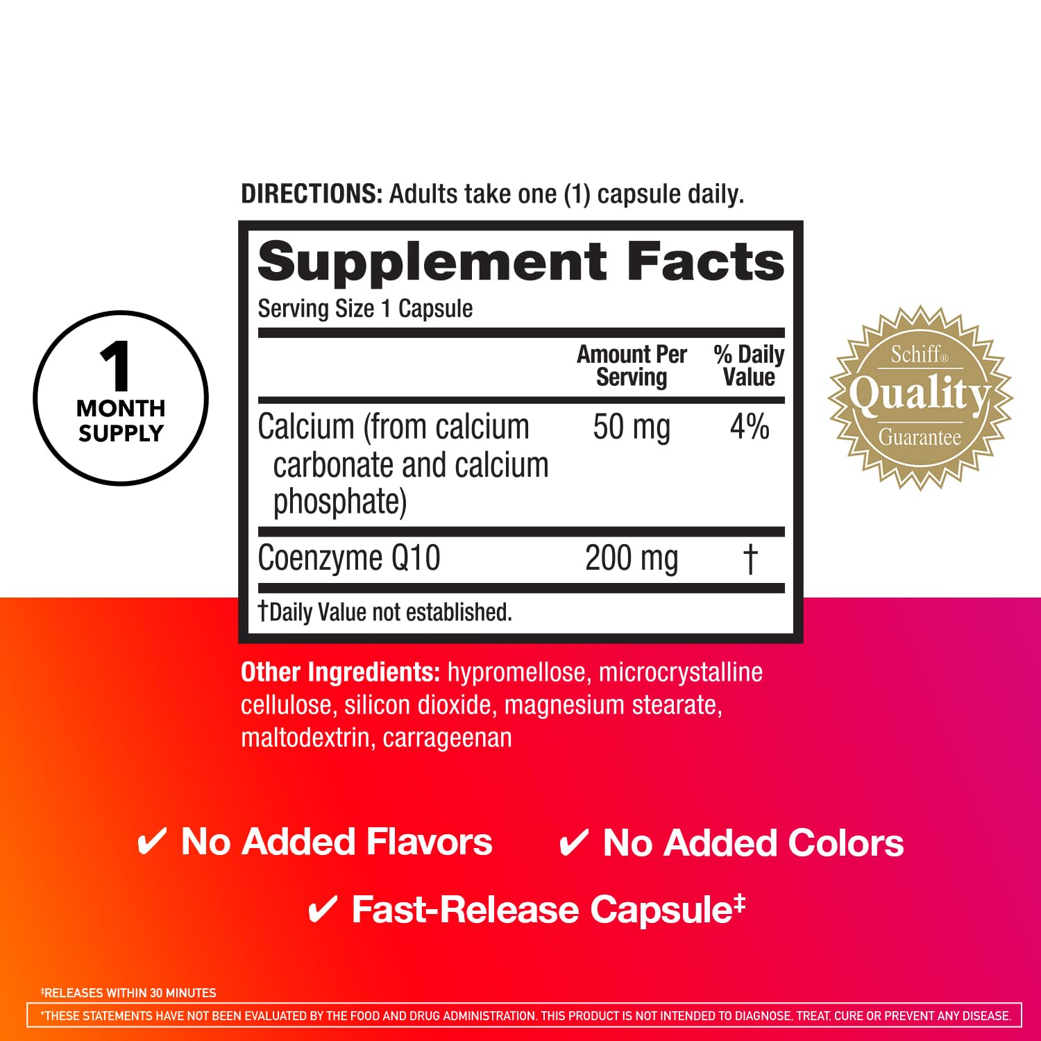 Fast release MegaRed CoQ10 capsules 30 minutes