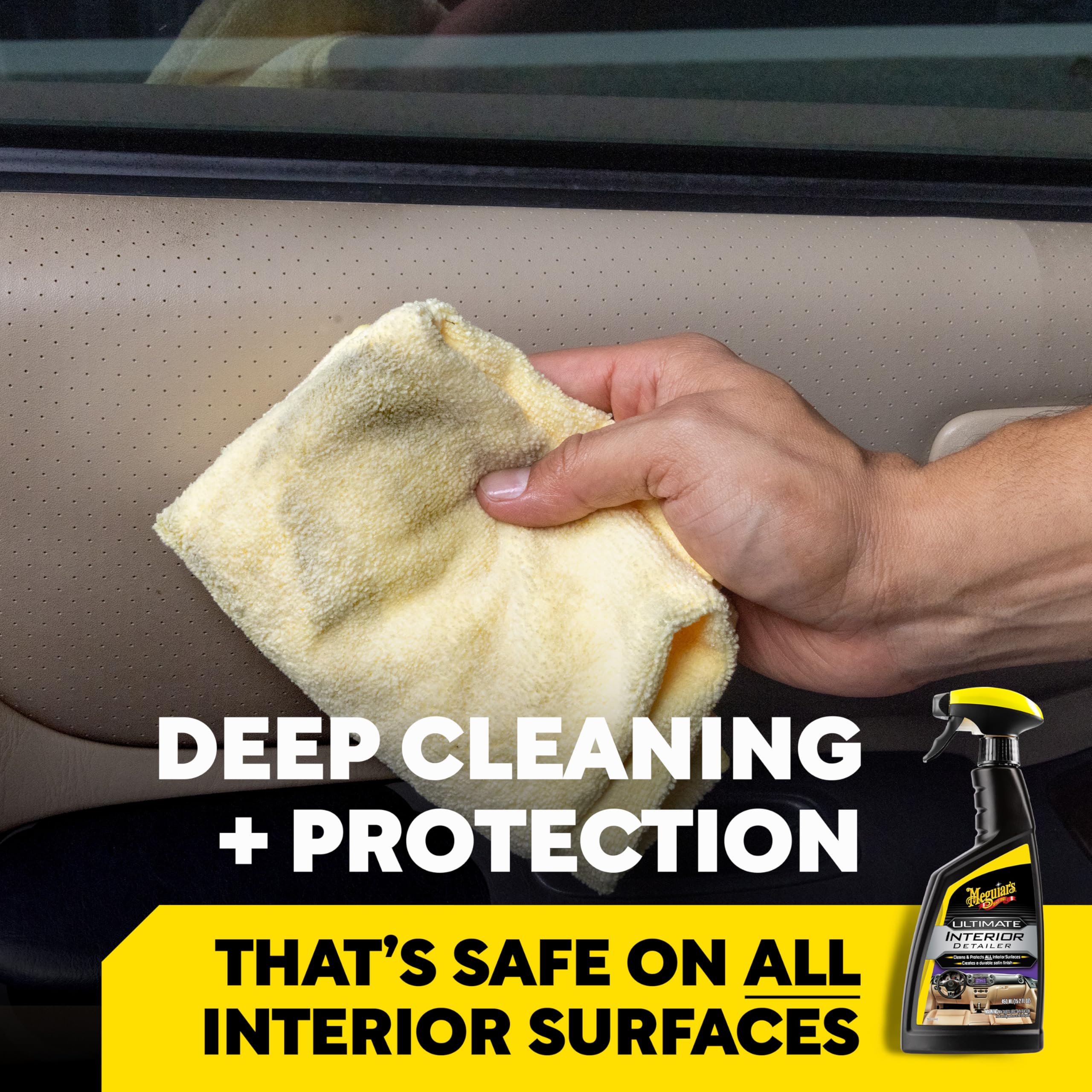 Satin finish on car interior after Meguiar's spray