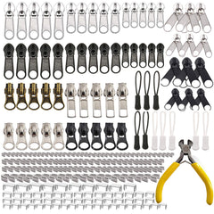 Meikeer 252Pcs zipper repair kit with sliders and plier