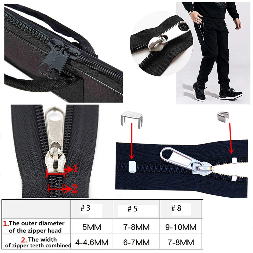 Compatible with nylon coil and metal-tooth zippers