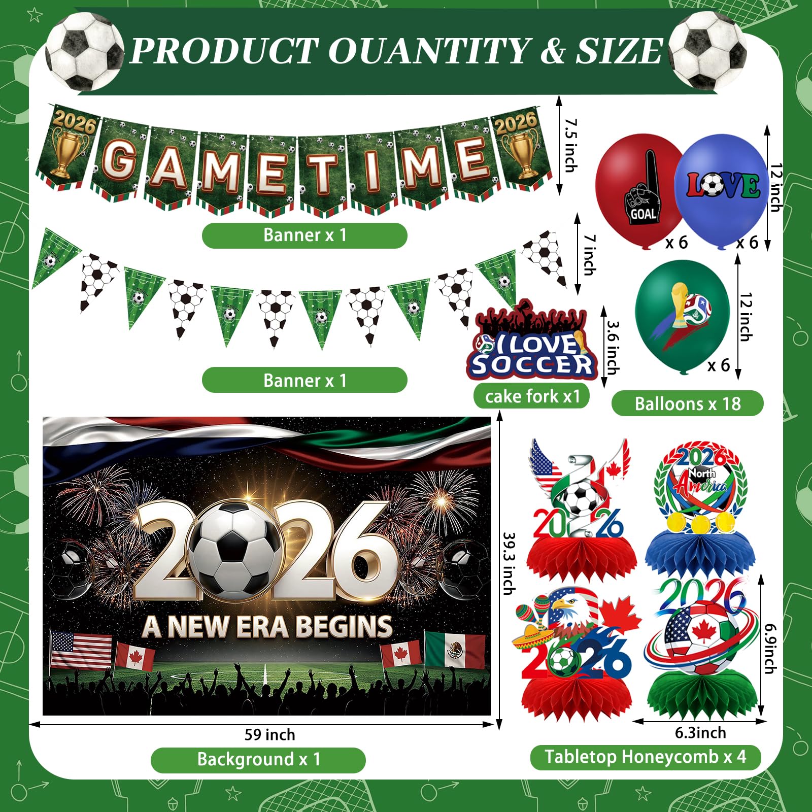 MEIWUTIE eighteen 12-inch balloons for soccer party