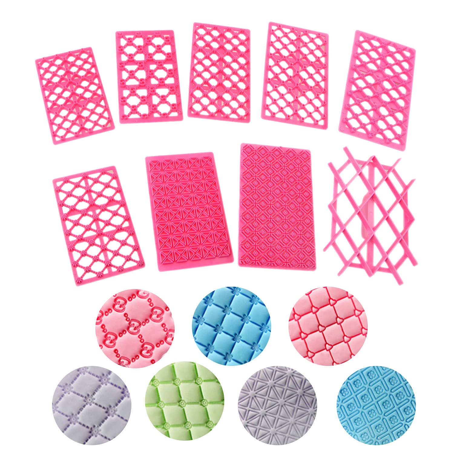 meizhouer embosser fondant cake mold 9pcs set