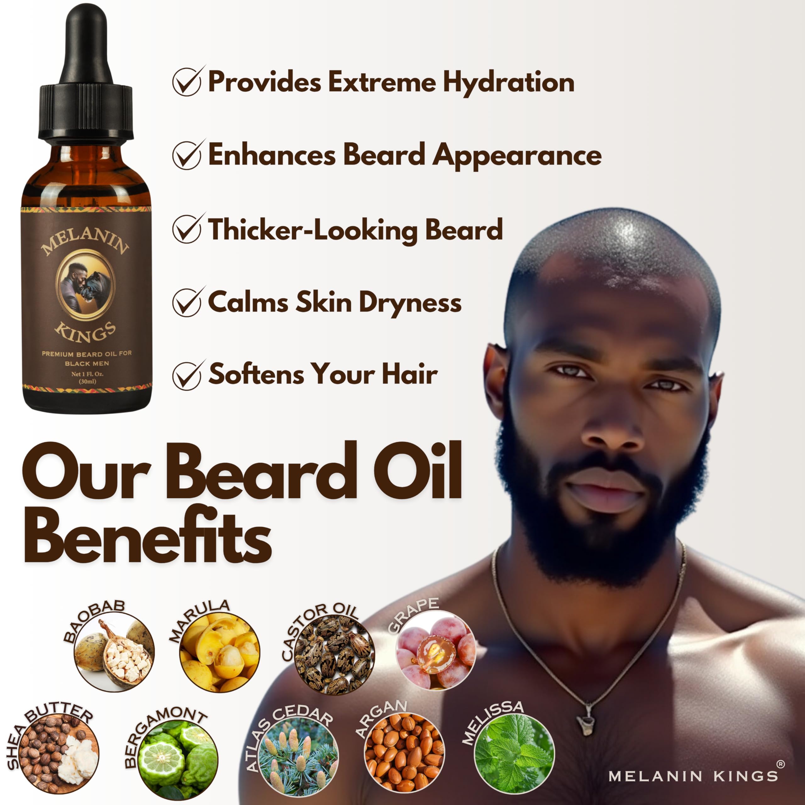 Wooden beard comb from Melanin Kings kit