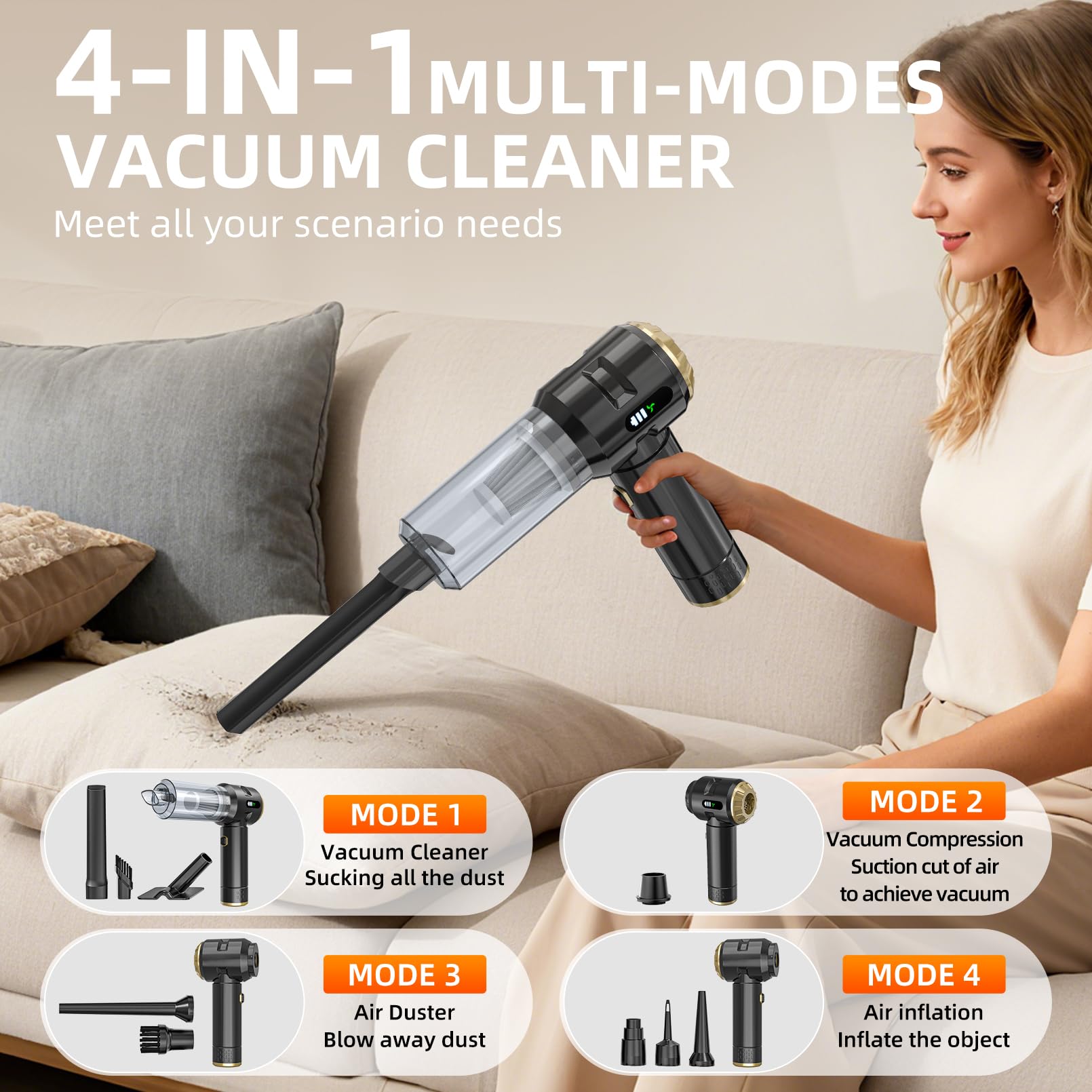 Premium kit contents for Melising handheld vacuum cordless