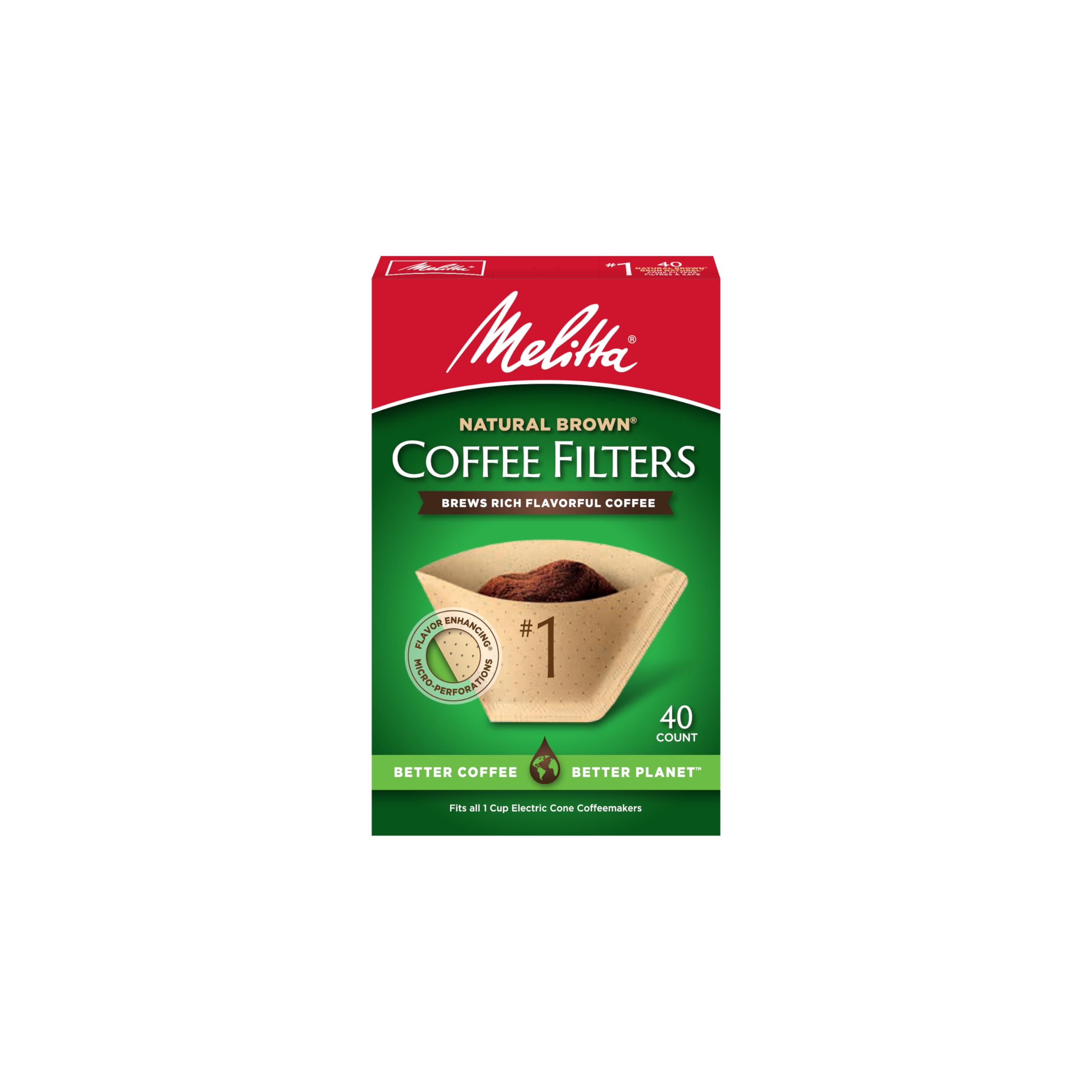 Melitta #1 Cone Coffee Filters unbleached natural brown cone filters