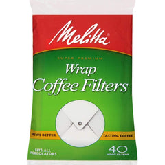 Melitta 627402 white wrap coffee filter 40-count pack