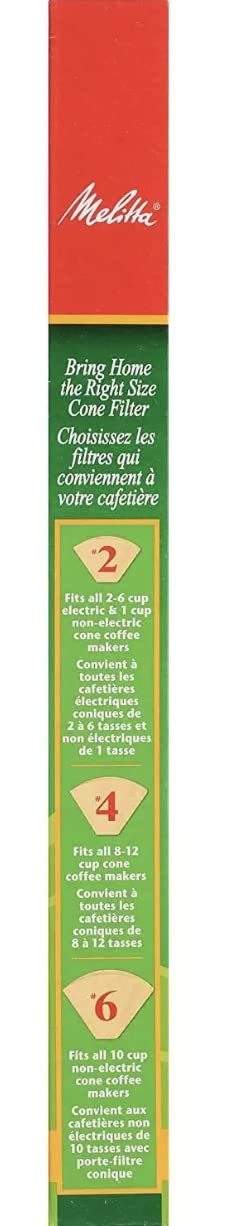 Natural brown unbleached pulp Melitta cone filters