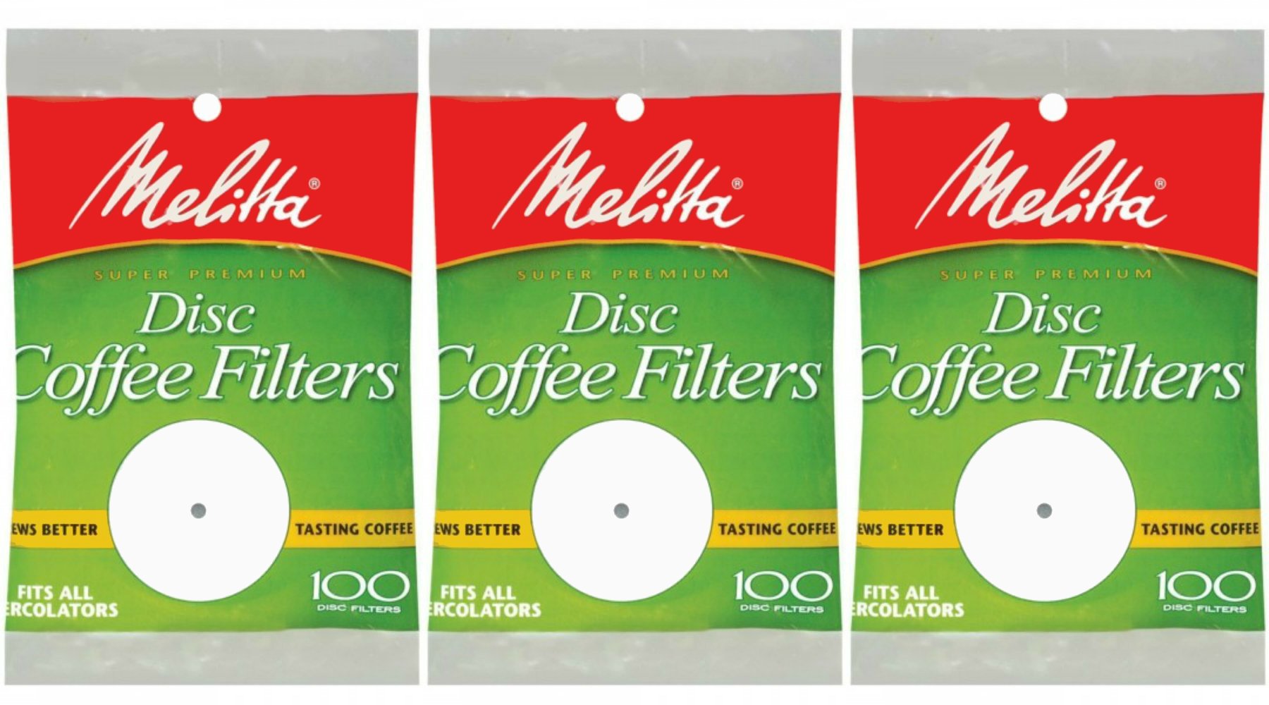 Melitta 100-pack disc coffee filters for 3.5 inch basket