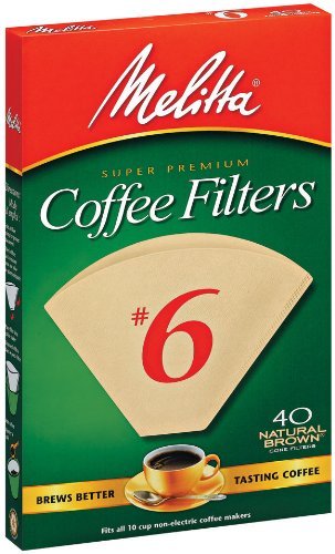 Natural brown cone filters by Melitta for size #6
