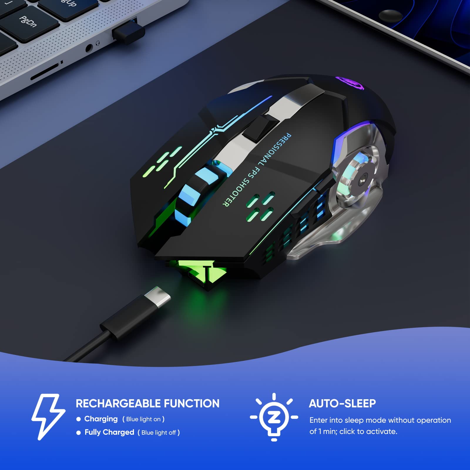 MELOGAGA silent left and right buttons for quiet gaming