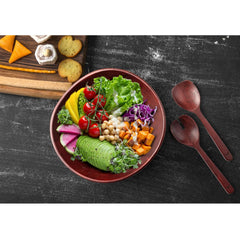 Two wooden salad servers included with Melvvi bowl set