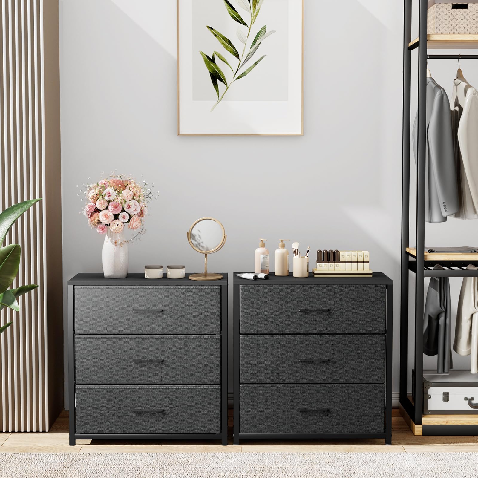 Bedroom storage dresser Memobarco with fabric drawers