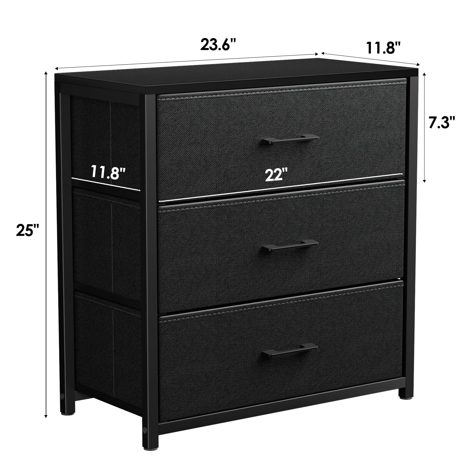 Memobarco storage dresser three fabric drawers
