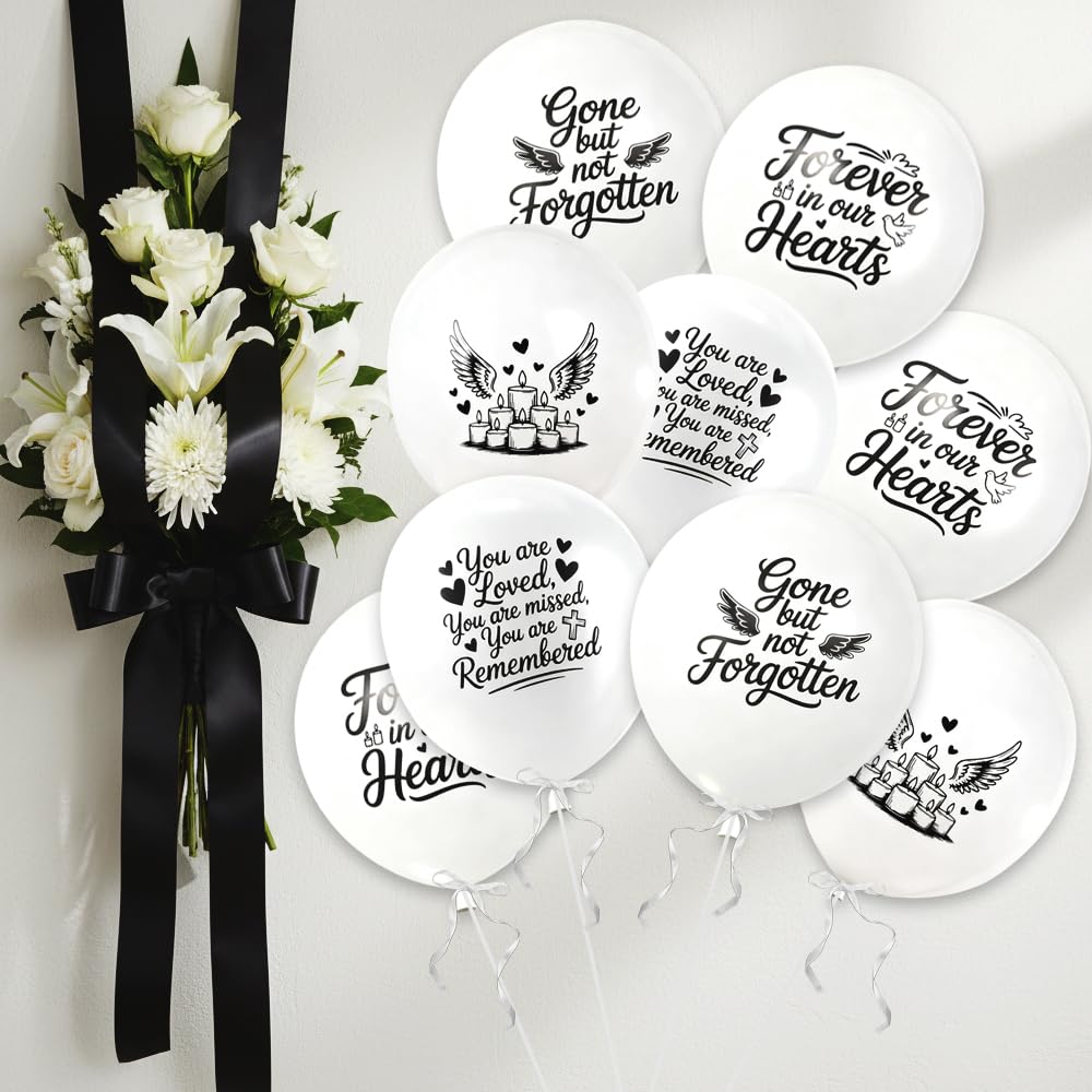 heavenly white memorial balloons for funeral