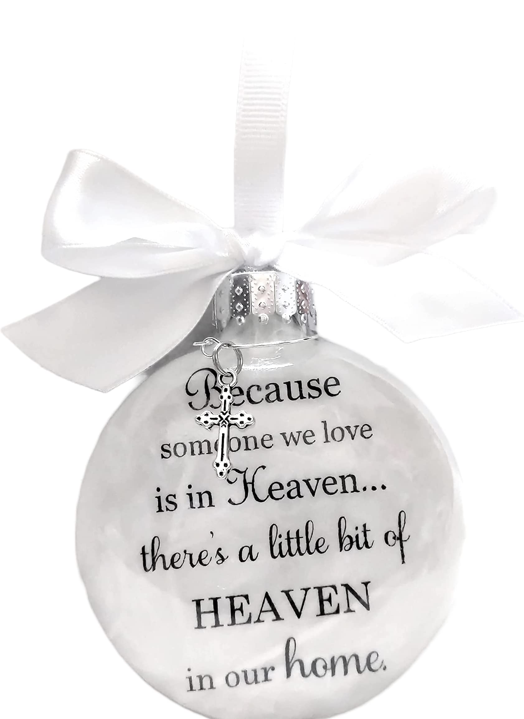 Memorial Christmas Ornament feather filled glass with vellum insert