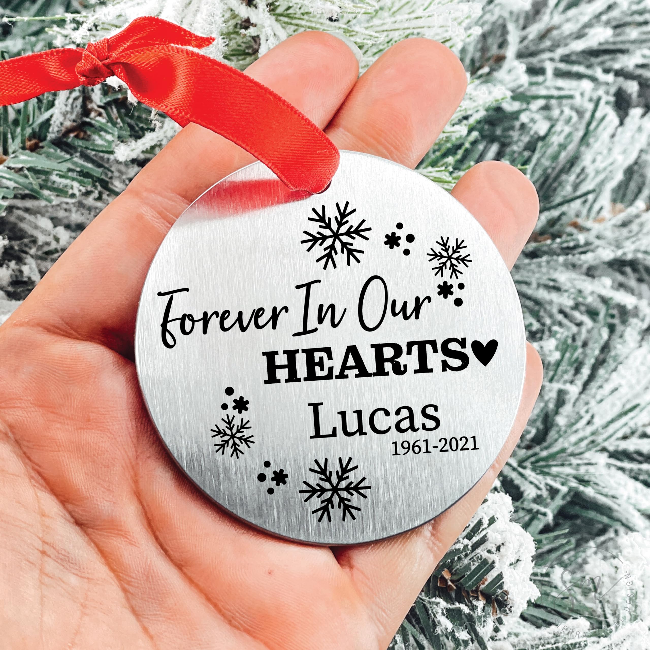 Memorial-ORN ornament ready for display on a Christmas tree