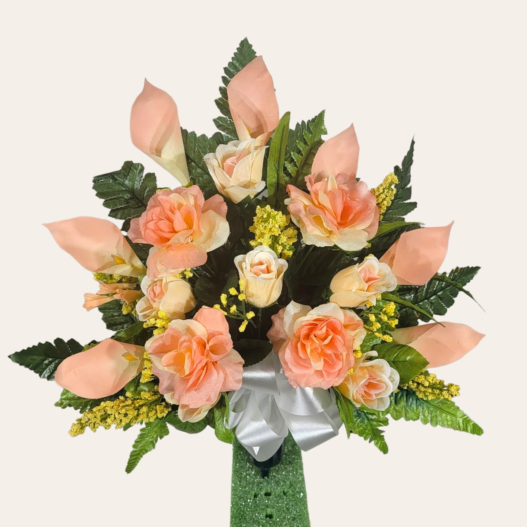 Memorial flower pair for grave decoration