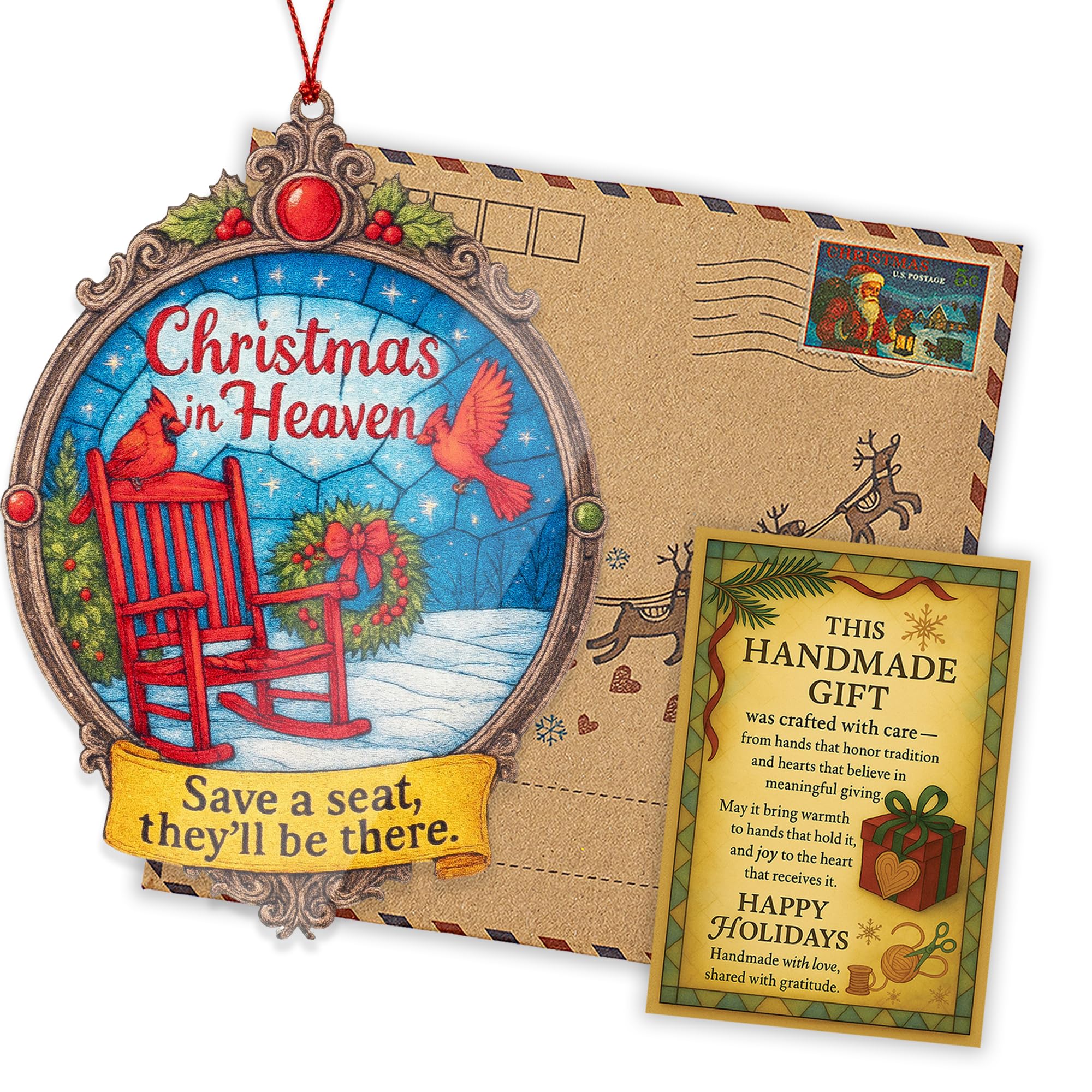 Memorial Gifts Ornament packaging with story card