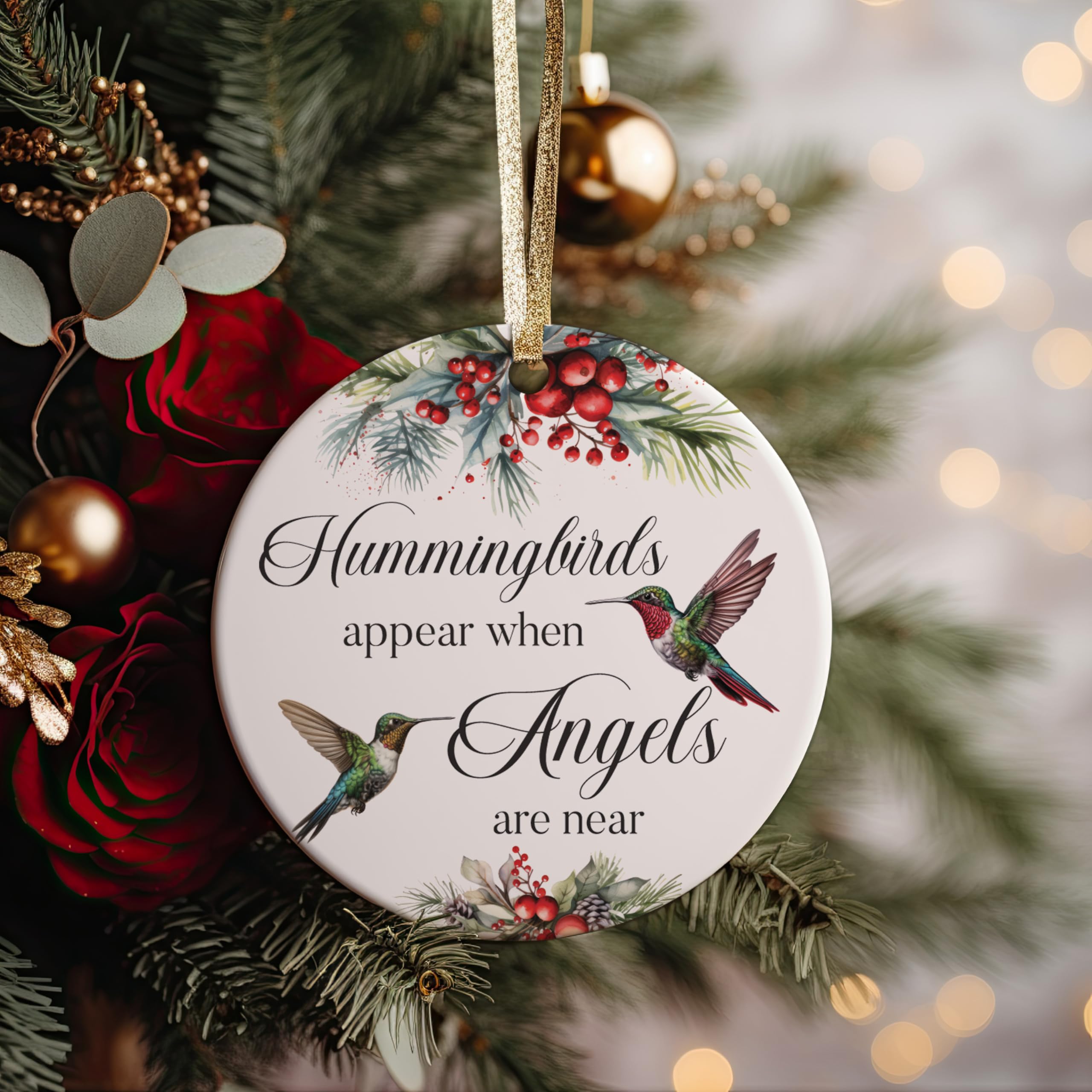 Memorial sympathy ornament 3 inch ceramic