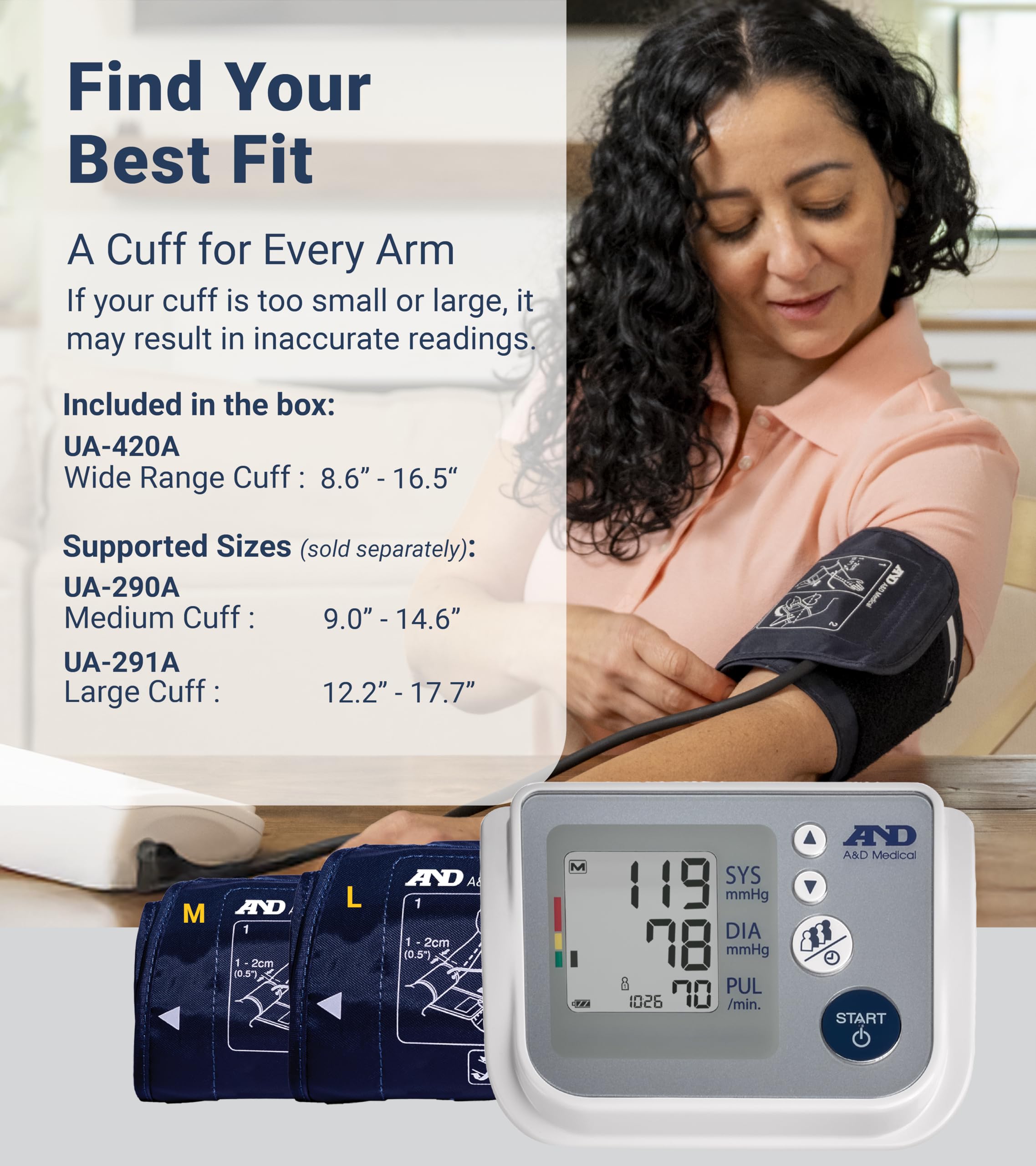 Memory storage for up to 60 readings per user UA-767FAC