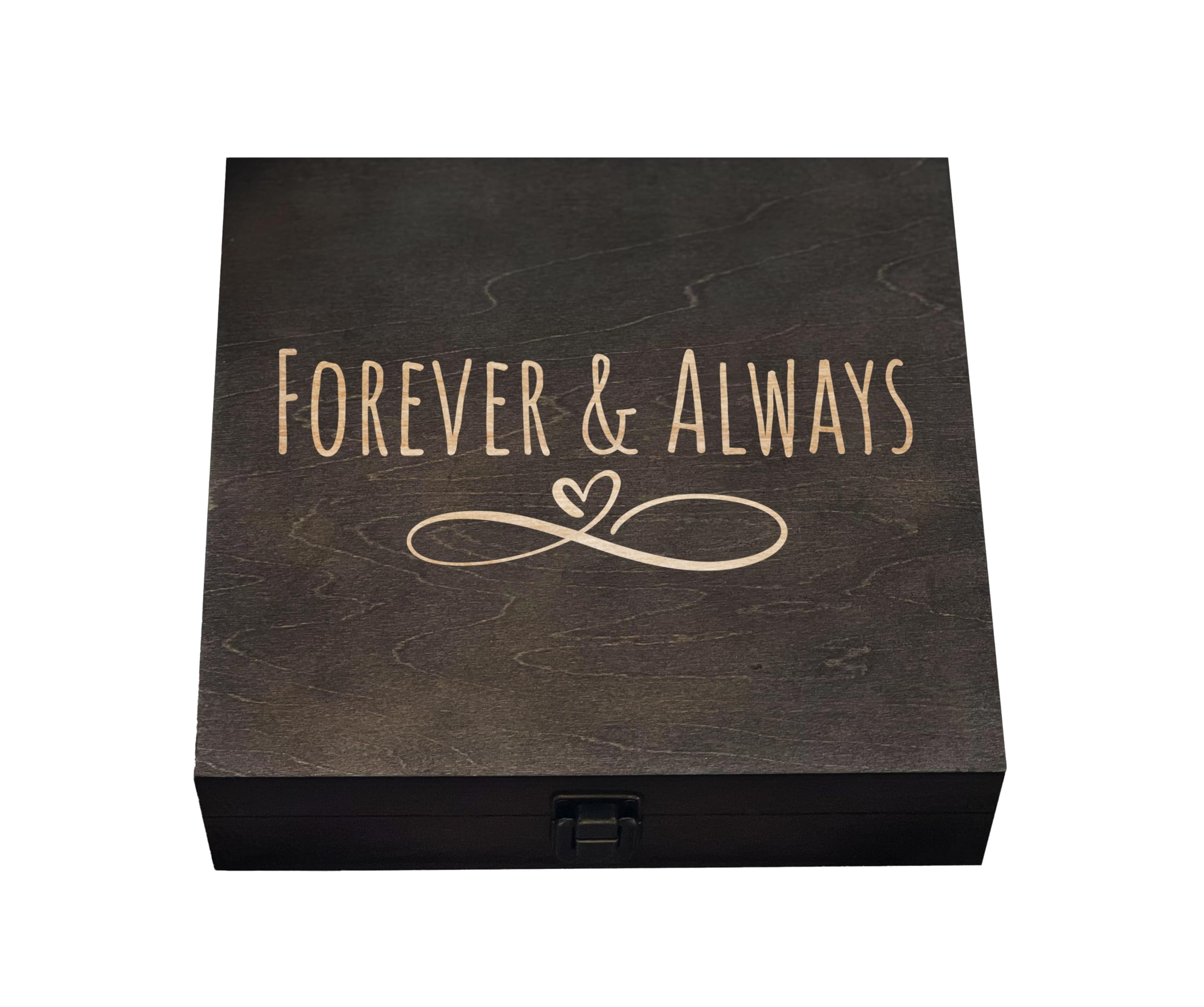 Memory Box wooden keepsake box exterior 8.5 x 8 x 2.5 in dark walnut