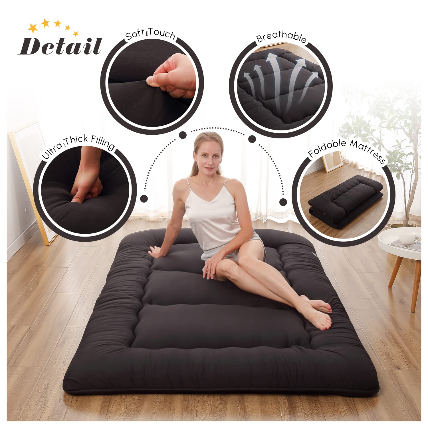 Lightweight mattress weighing 13 lbs