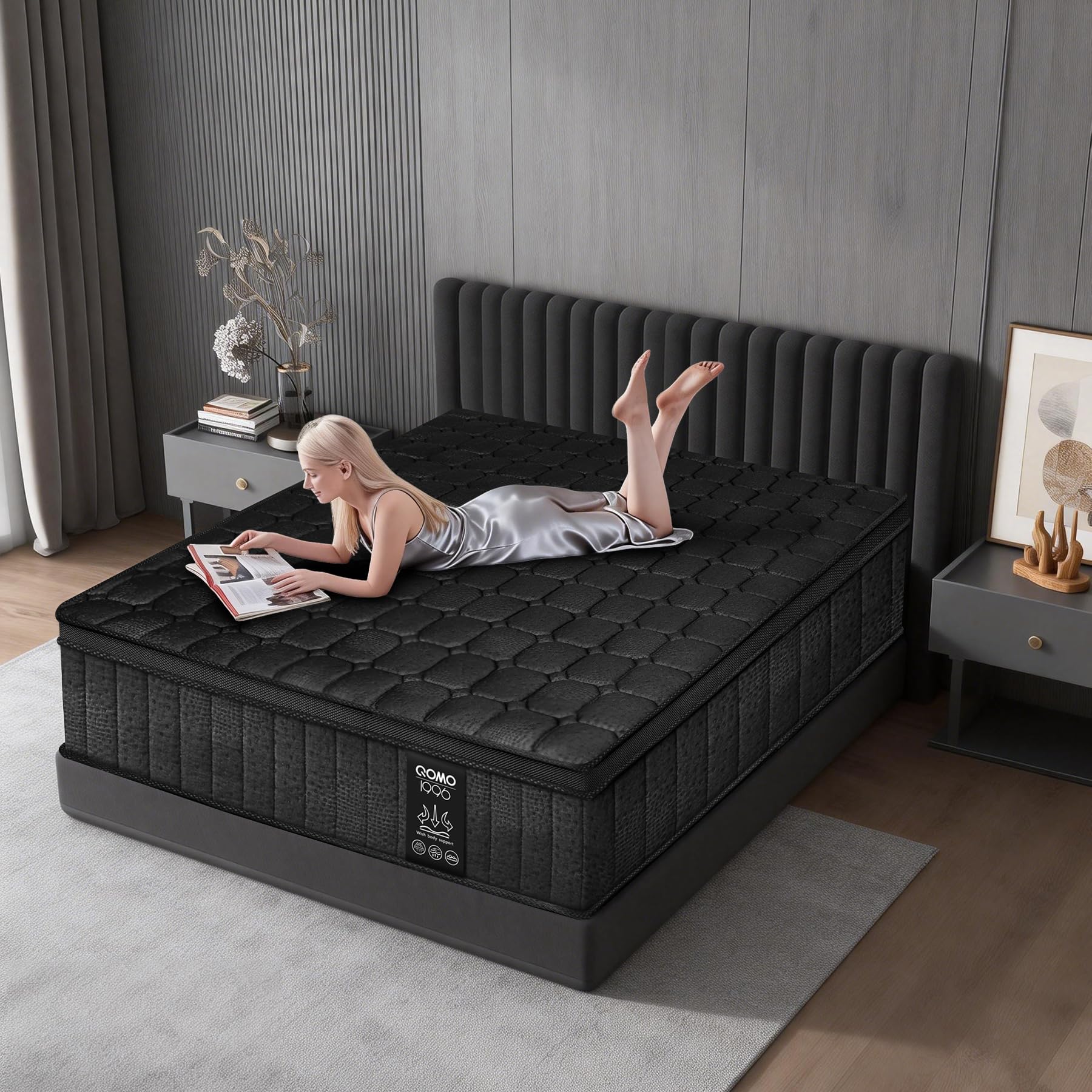 Memory foam hybrid mattress with gel layer