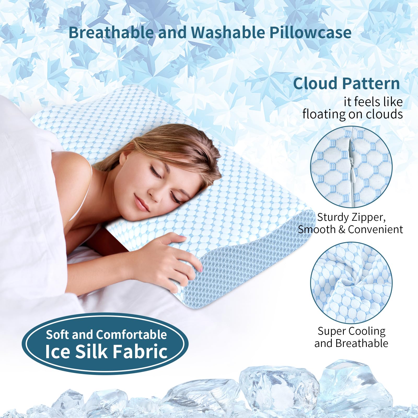 memory-foam-pillow high density certipur-us slow rebound non-toxic