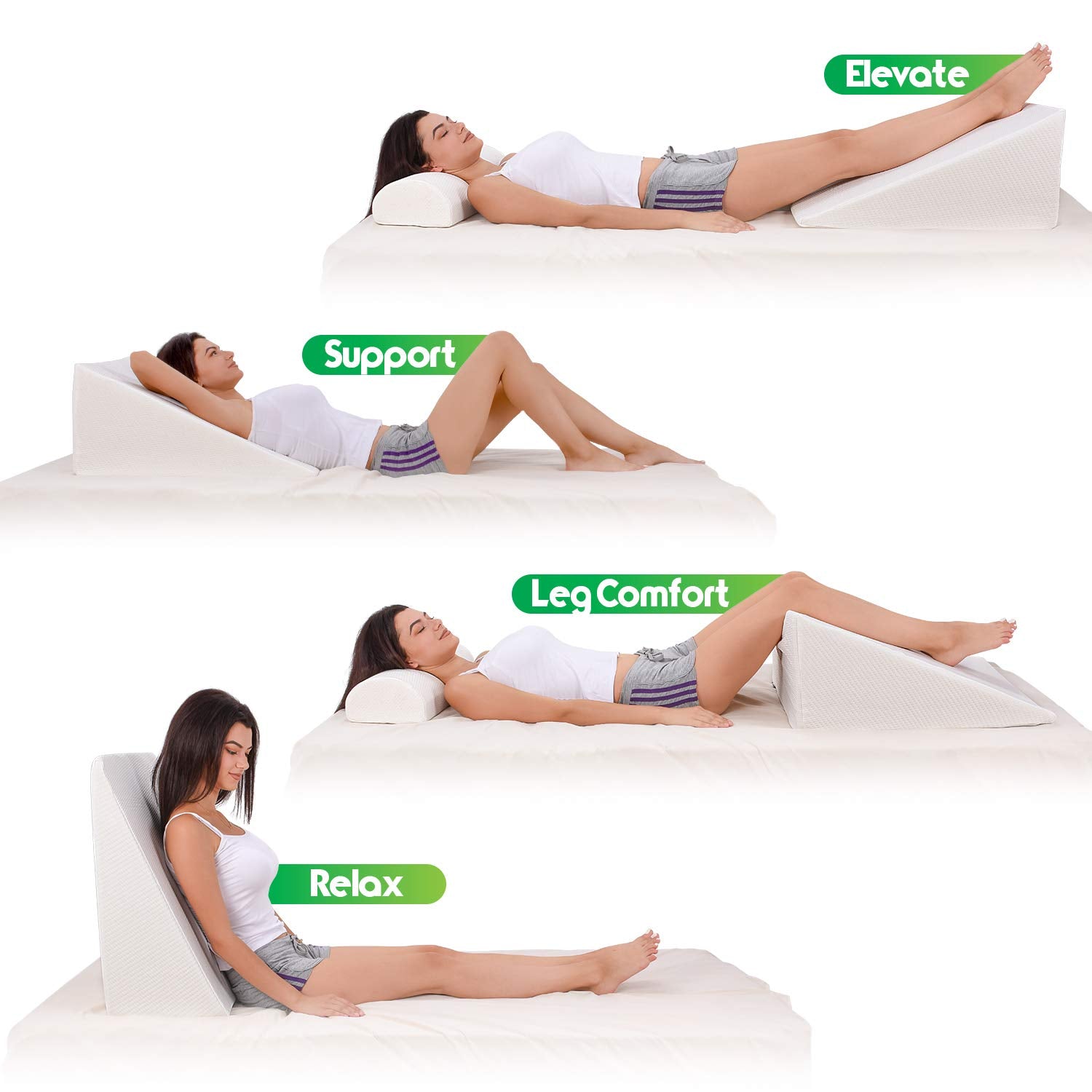 Close view of memory foam top on Abco wedge pillow