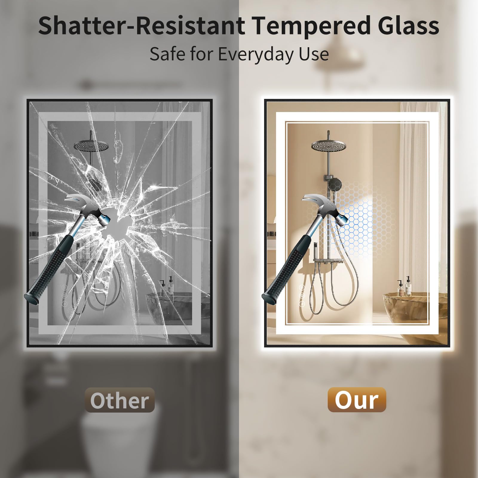 Memory function touch control anti-fog mirror