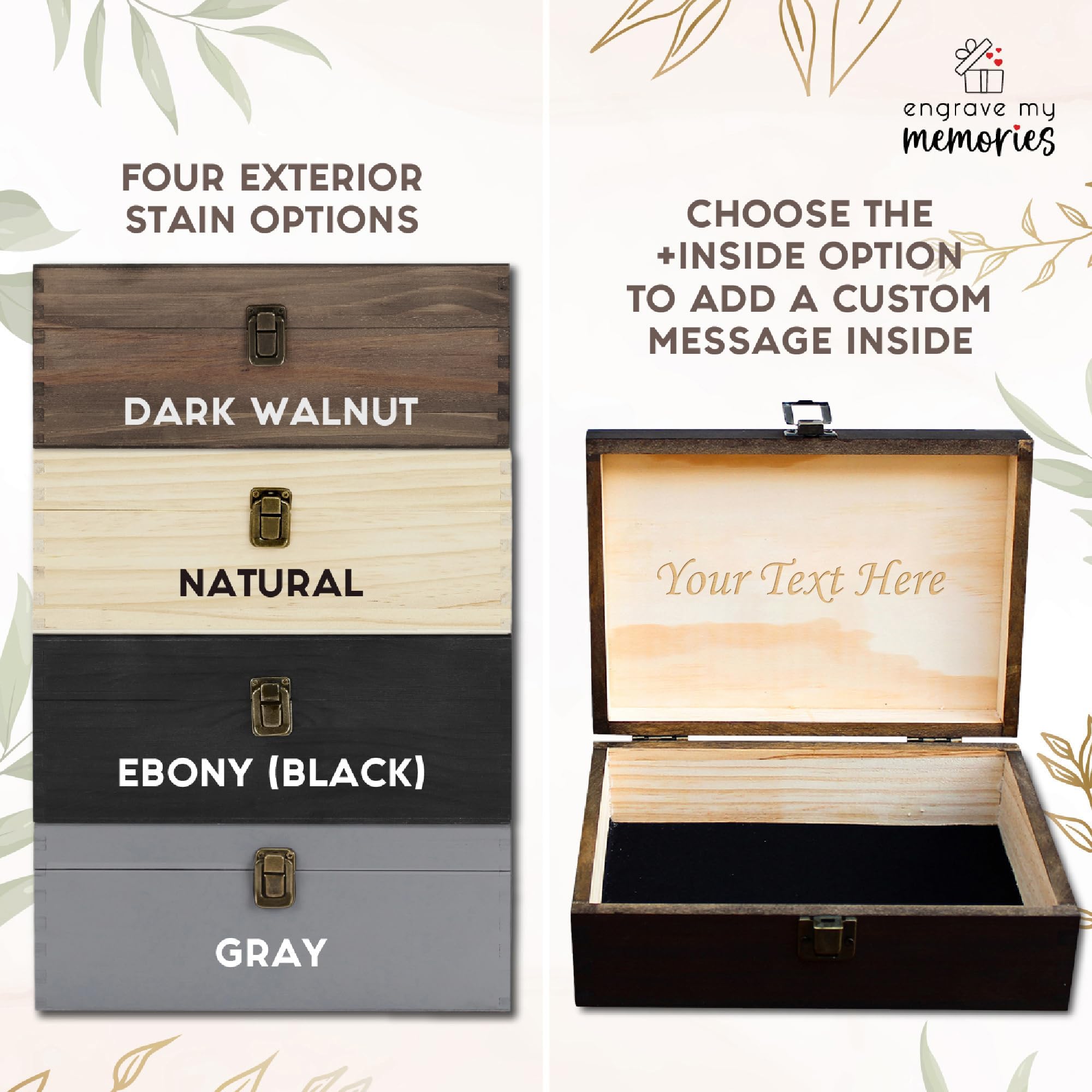 Small size personalized keepsake box