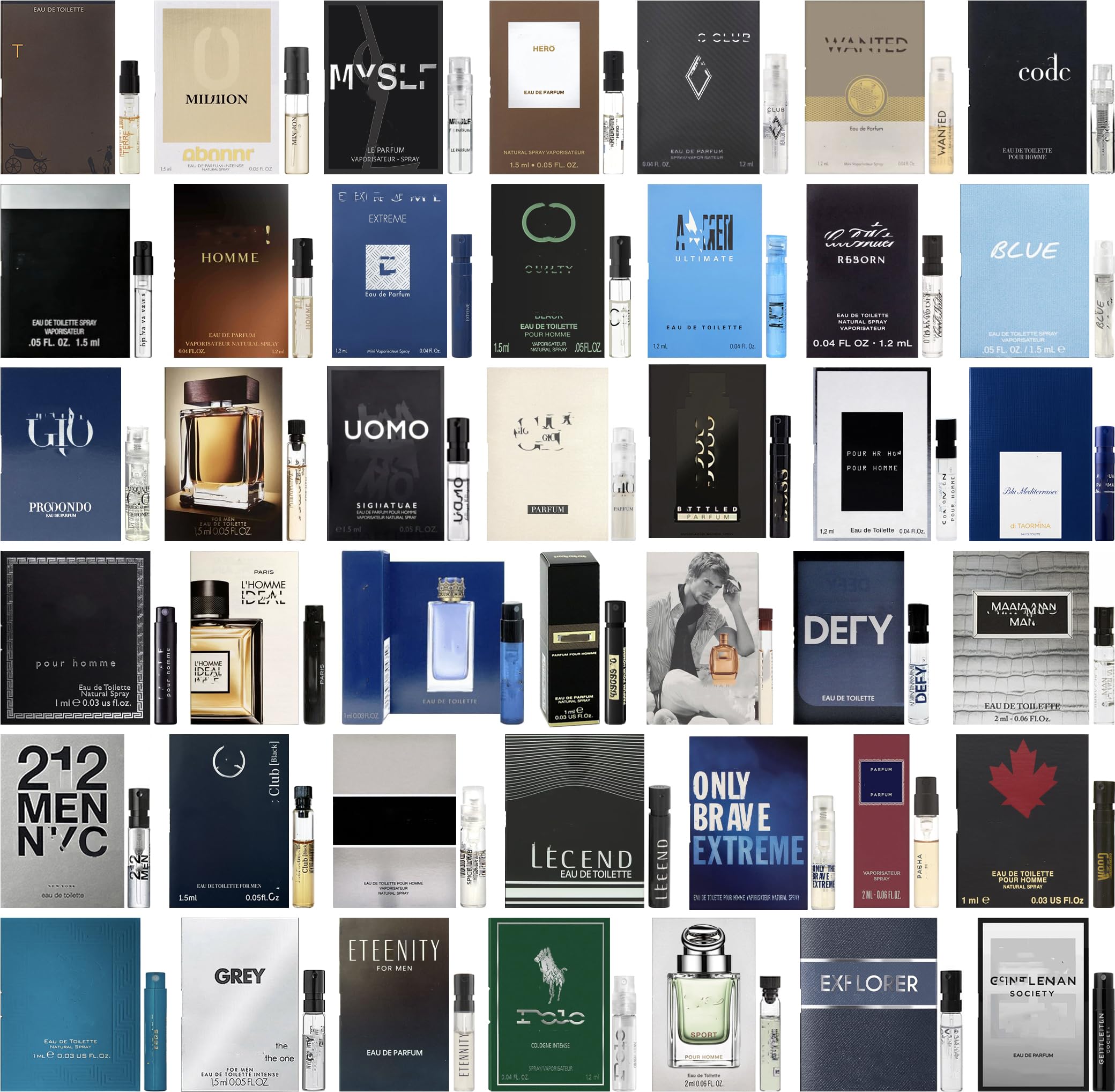 Ten high end cologne vials for men listing photos image