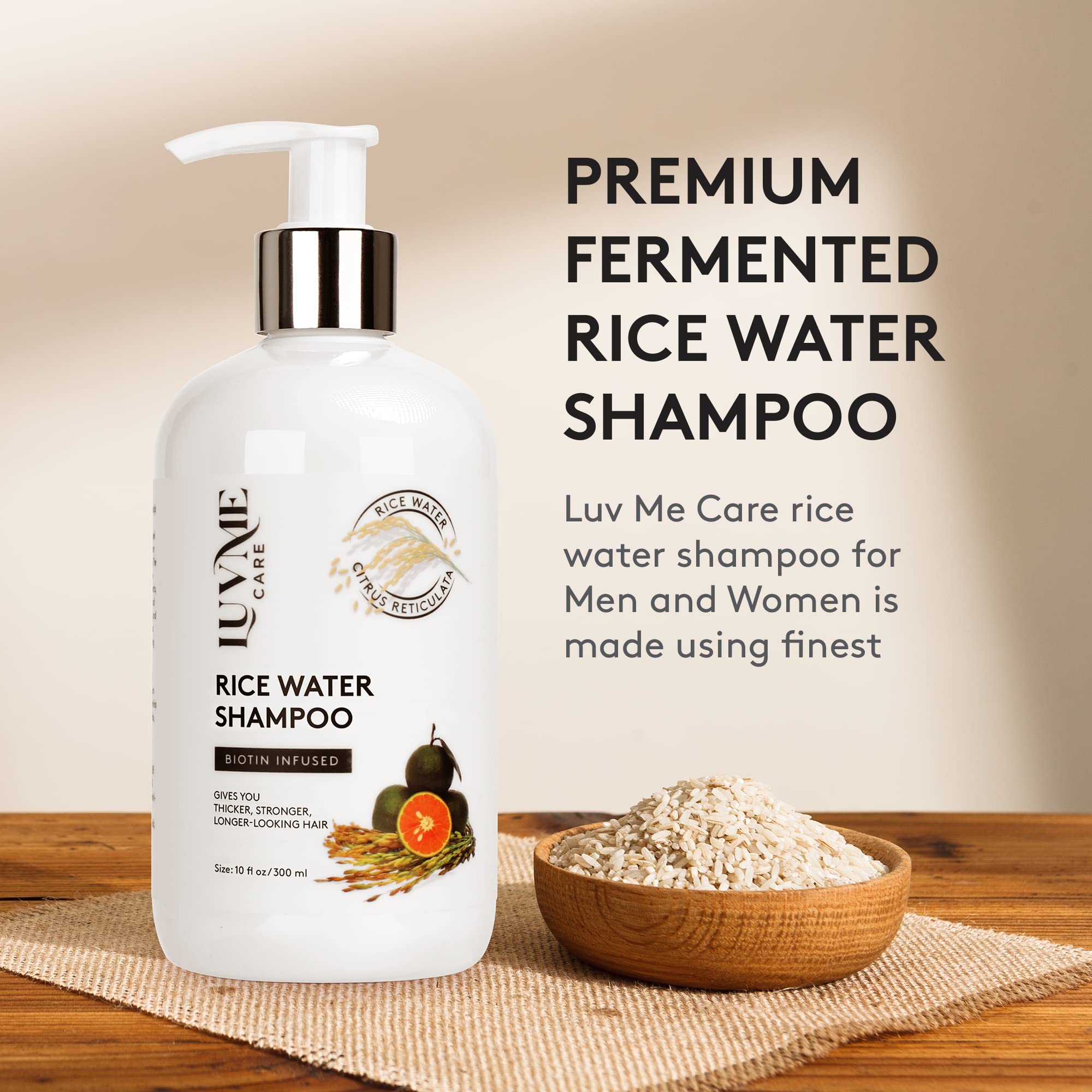 Men and women thinning hair shampoo with rice water